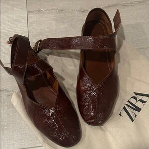 Zara Ankle Wrap Ballet Flats